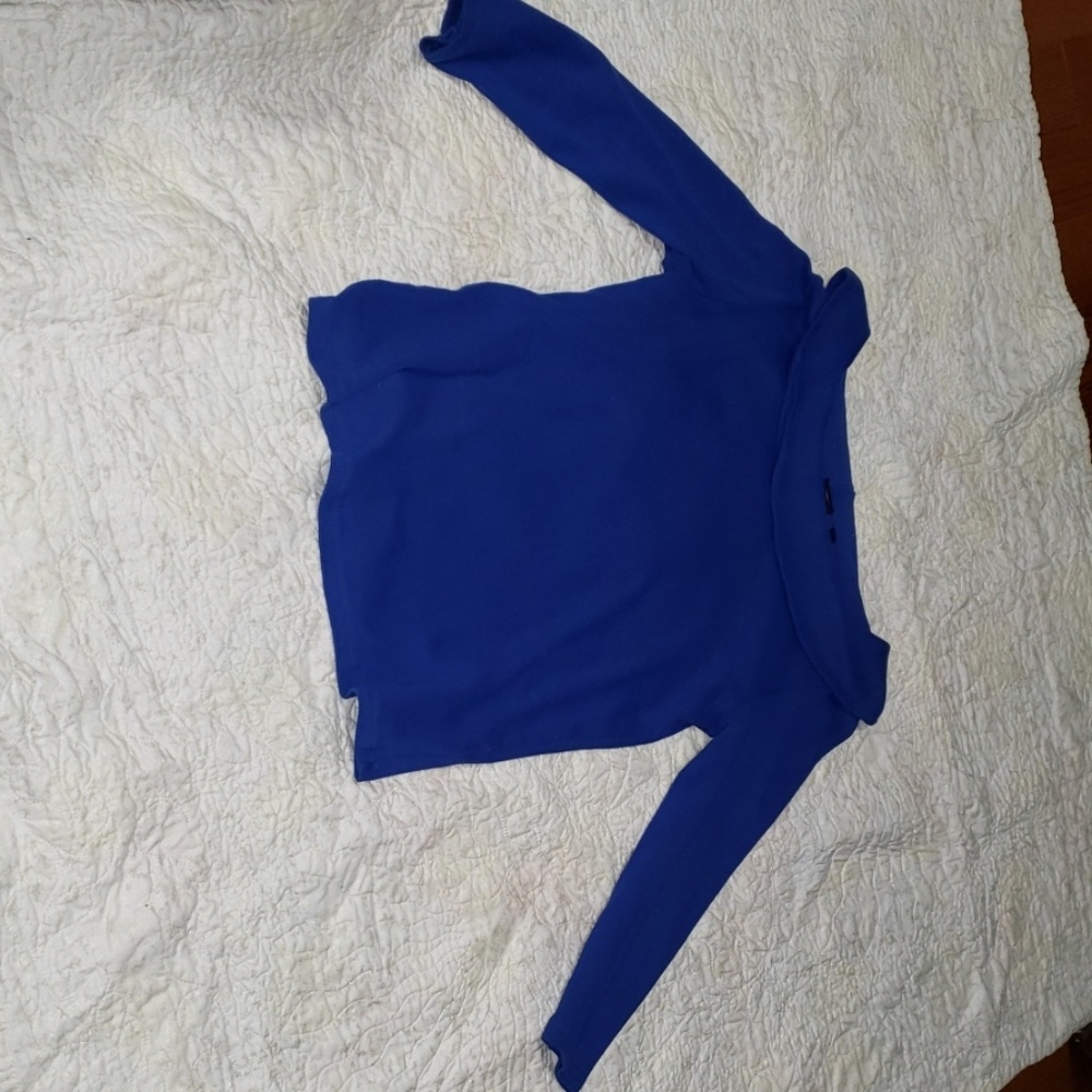 Blue boat neck sweater
